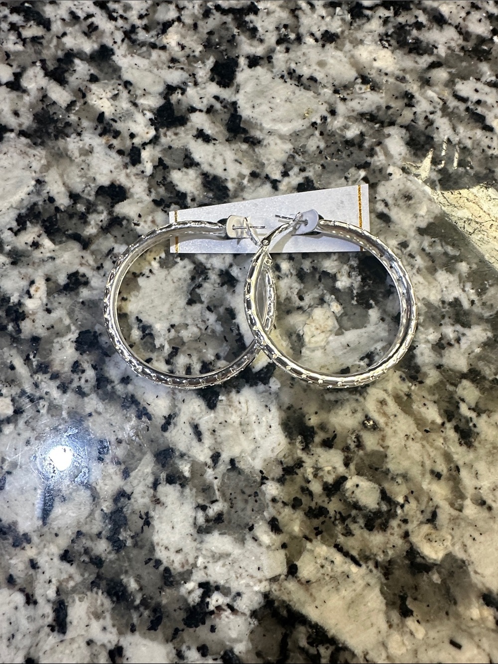 Textured Silver Hoop Earrings for Women